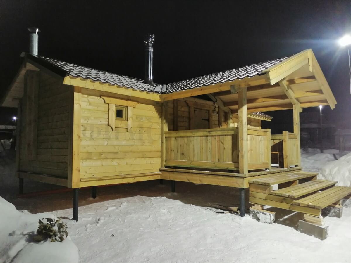 Каркасная баня «Русская Сказка» — внешний вид. Фото 12