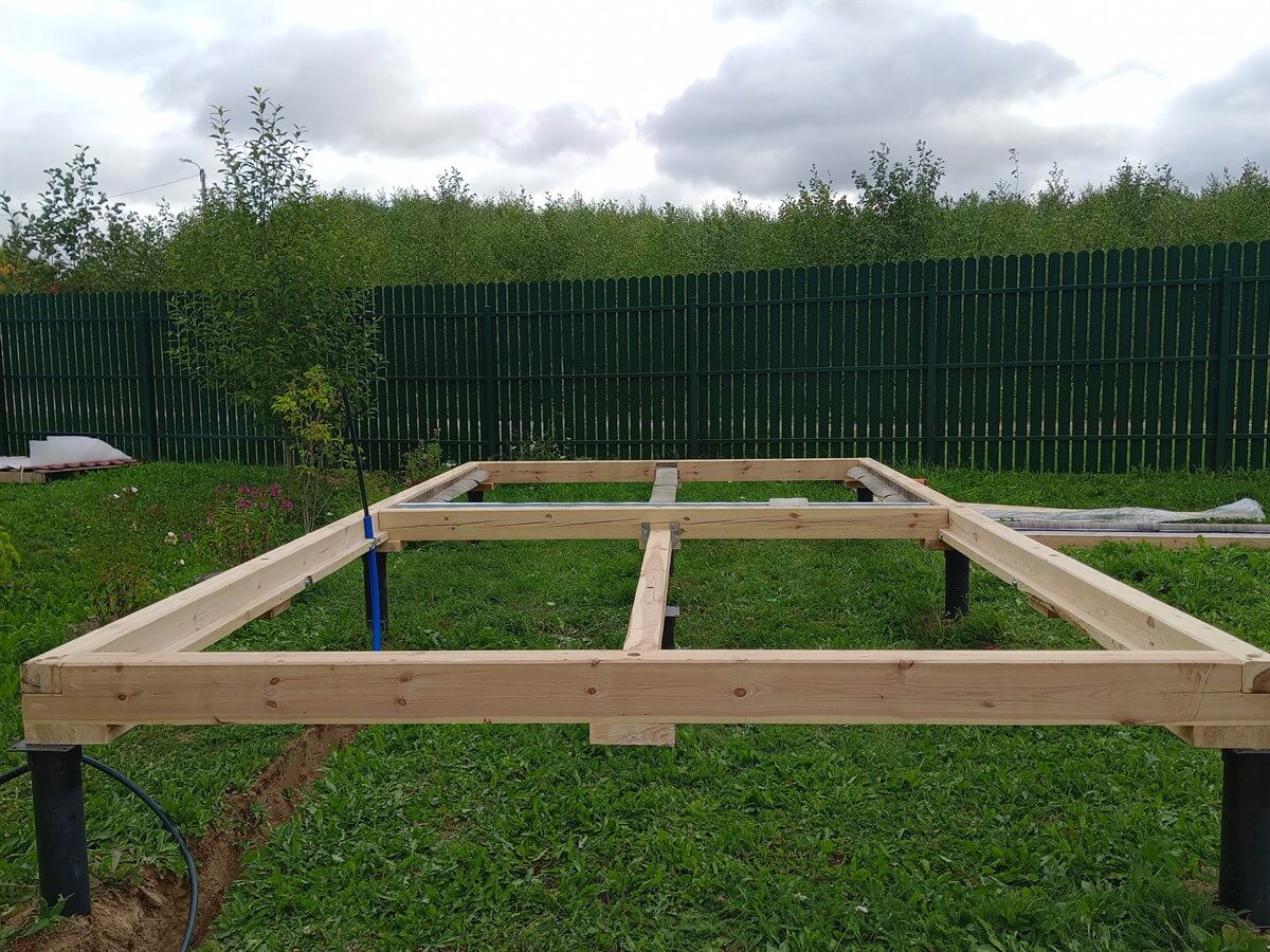 Каркасная баня «Калина Красная» — установка. Фото 1