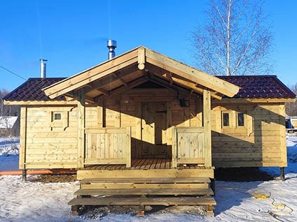 Каркасная баня «Русская Сказка» — внешний вид. Фото 8