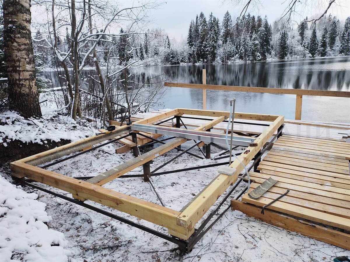 Каркасная баня «Калина Красная». Фото 1 — установка