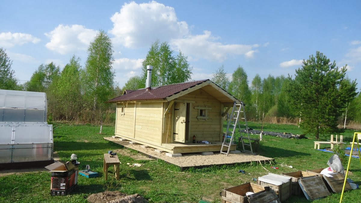 Каркасная баня «Калина Красная» — установка. Фото 4